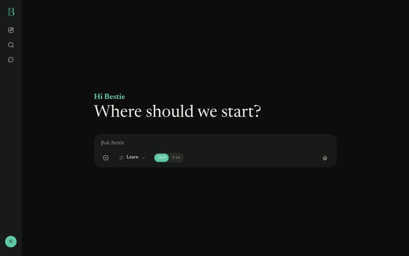 Bestie, learn anything visually — screenshot