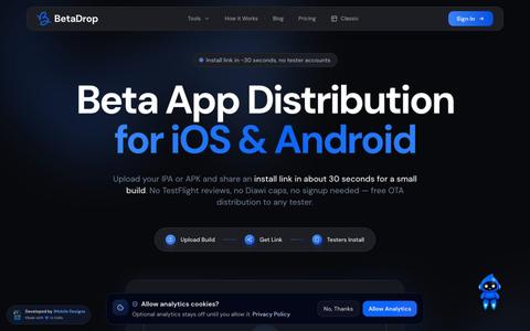 BetaDrop — Free Beta App Distribution for iOS & Android — screenshot