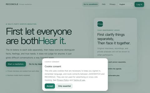 RECONCILE | Private AI mediation — screenshot