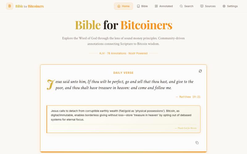 Bible for Bitcoiners — screenshot