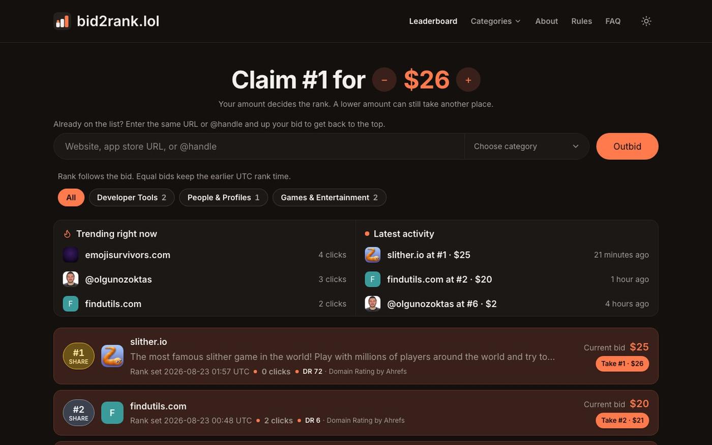 bid2rank.lol — screenshot