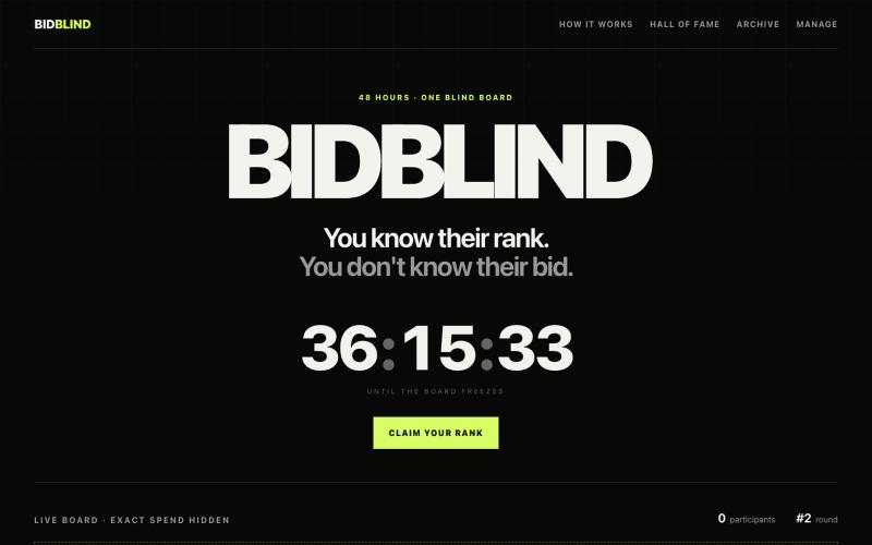 BidBlind — You know their rank. Not their bid. — screenshot