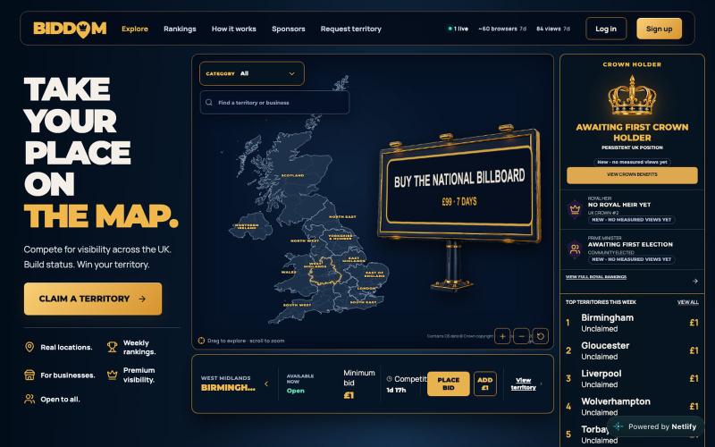 BIDDOM — Take your place on the map — screenshot