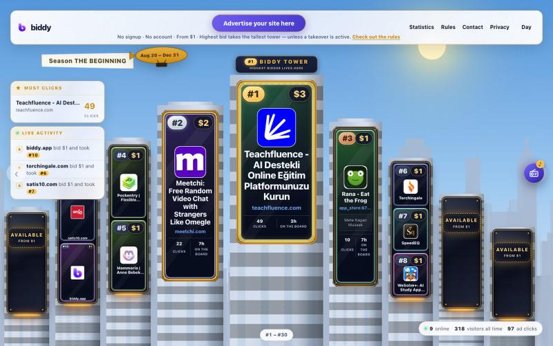 biddy — the city's most valuable ad space — screenshot