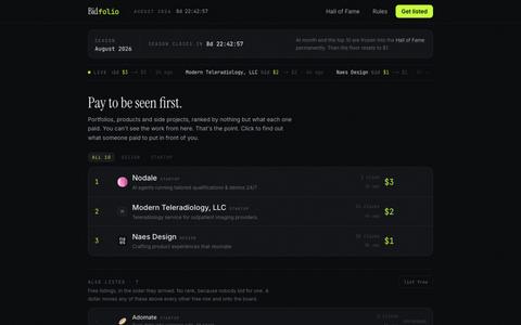 Bidfolio · The jury is money. — screenshot