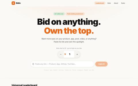 Bidin — screenshot