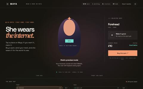 Bid Maya — Put your brand's mark on a 3D character — screenshot