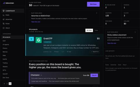 BidOnChain — The paid leaderboard for crypto, AI and Web3 — screenshot