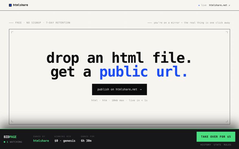BidPage.lol — this website is for sale for $5 — screenshot