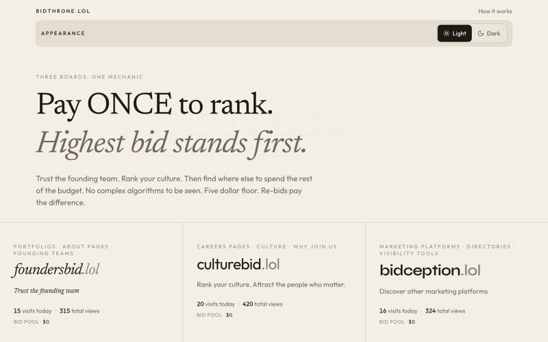 bidthrone.lol — screenshot