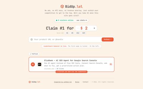 BidUp.lol | Pay to Rank — screenshot