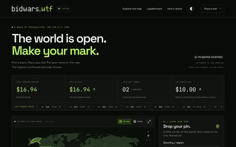 Where will you make your mark? — World / Bid — screenshot
