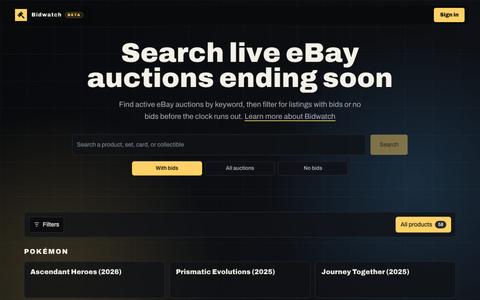 Bidwatch — screenshot