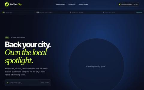 BidYourCity — Own the Local Spotlight — screenshot