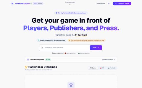 BidYourGame — Pay to rank your game. — screenshot
