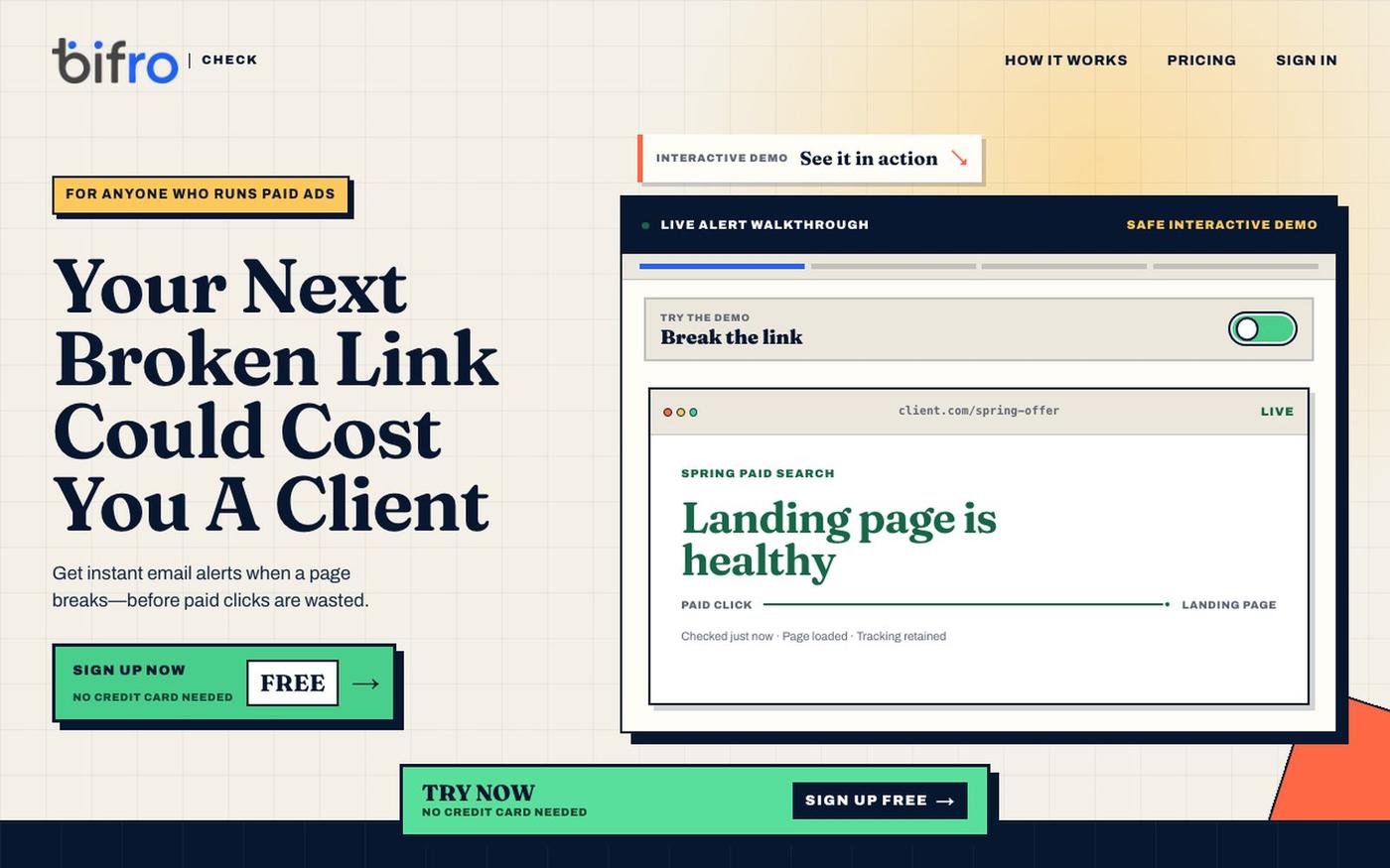 Bifro Check — Find the Broken Link Before Your Client Does — screenshot