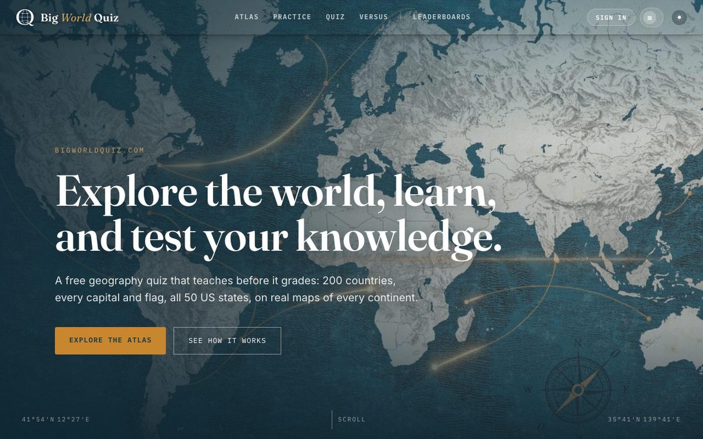 Countries of the World Quiz: Maps, Capitals & Flags | Big World Quiz — screenshot
