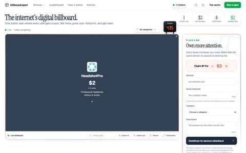 billboard.spot — The internet's digital billboard — screenshot
