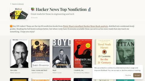 📚 Hacker News Top Nonfiction 🔬 | BiteRead — screenshot