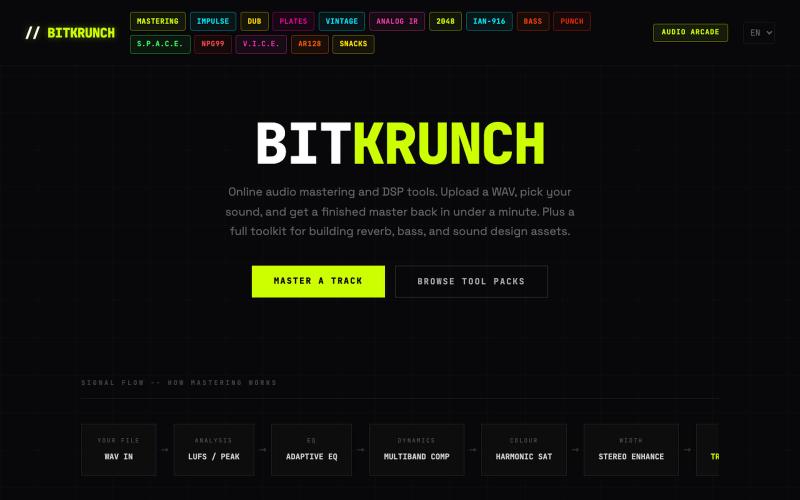 BITKRUNCH // AUDIO ARCADE — screenshot