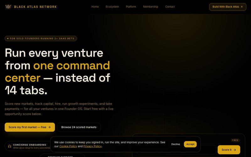 Antalytix — Score any AI market in 60 seconds | Black Atlas — screenshot