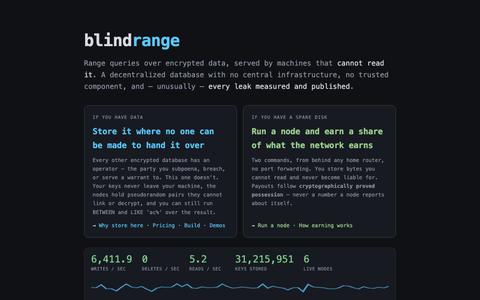 blindrange — range queries over encrypted data on blind nodes — screenshot