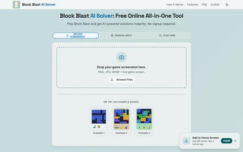 Block Blast AI Solver - Play and Solve Block Blast Free Online — screenshot