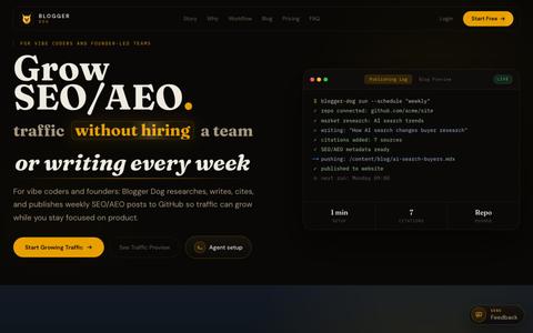 Blogger Dog | SEO/AEO traffic without hiring a team — screenshot