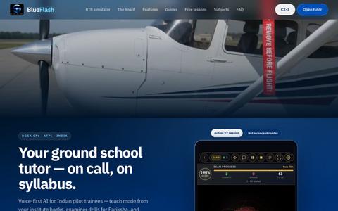 BlueFlash — DGCA CPL Ground Classes & Aviation AI Tutor India | RTR Simulator |  — screenshot