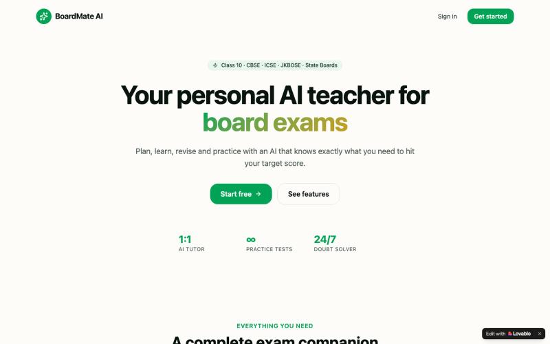 BoardMate AI — Your Class 10 Board Exam Companion — screenshot