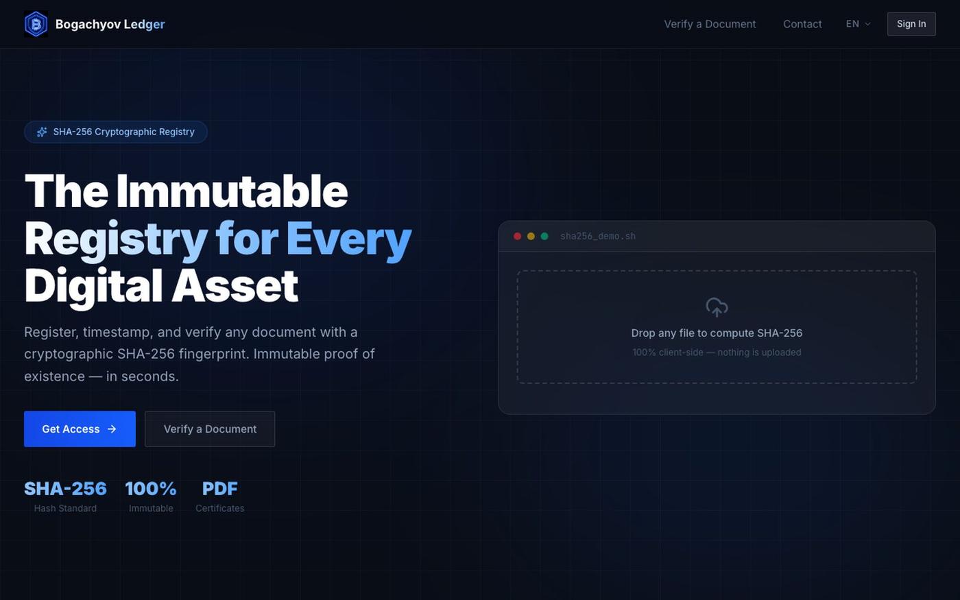 Bogachyov Ledger — screenshot