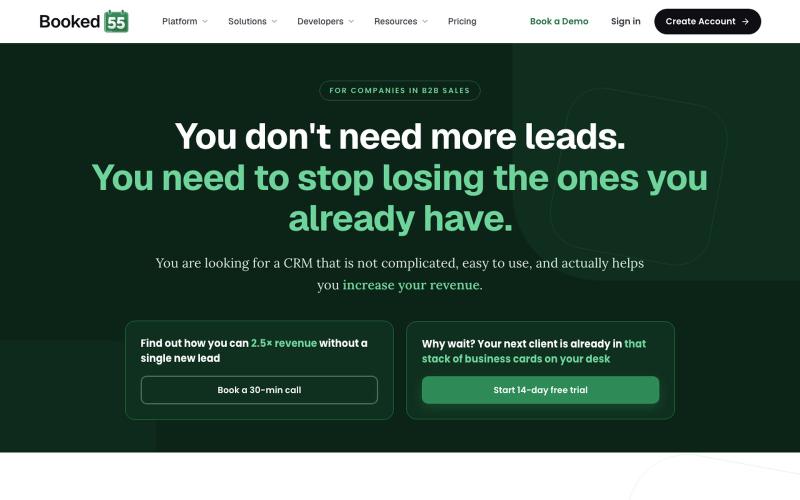 Booked55: Relationship CRM for Recruitment Agencies — screenshot