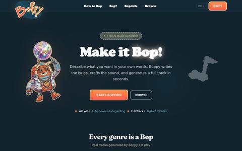 Boppy — Free AI Music Generator | Create Songs with AI — screenshot