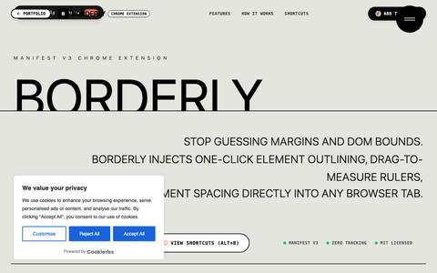 Borderly | Debug & Measure Web Layouts at the Speed of Sight | Abhay Chauhan — screenshot