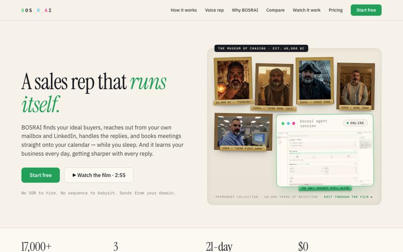 BOSRAI — A sales rep that runs itself — screenshot