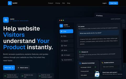 bot4U - AI Website Assistant for Small Businesses — screenshot