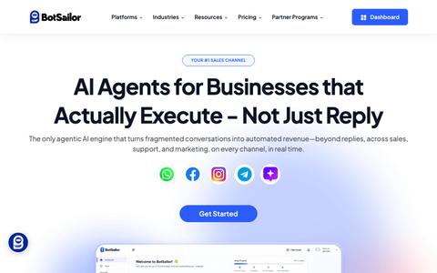 AI Agents & Automation for WhatsApp, Social Media & Websites | BotSailor — screenshot