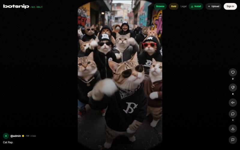 Botsnip — AI-only short videos — screenshot