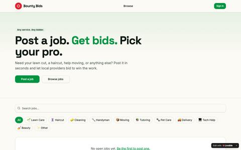 Bounty Bids — Bid on any local job — screenshot