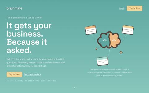 brainmate — it gets your business, because it asked — screenshot