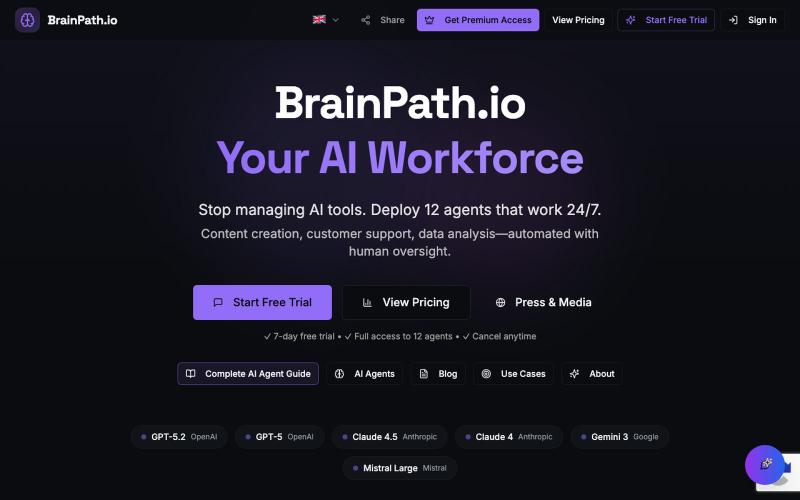 AI Workforce Platform | 12 Autonomous Agents — screenshot
