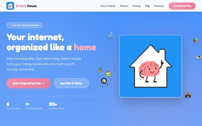 Brain's House - Your Internet, Organized Like a Home — screenshot