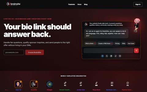 BrainSite | Your Website Finally Talks Back — screenshot