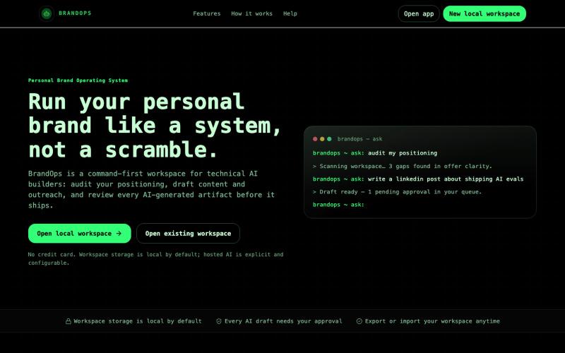 BrandOps — Personal Brand Operating System for AI Builders — screenshot