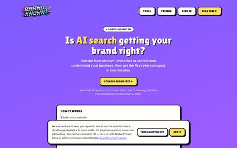 BrandKnown — one brand name, one entity — screenshot