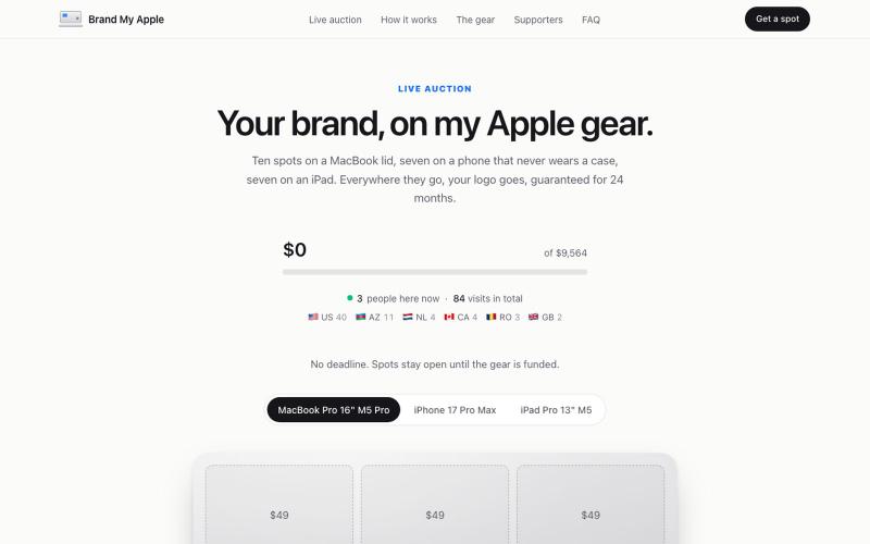 Brand My Apple, your logo travels with me — screenshot