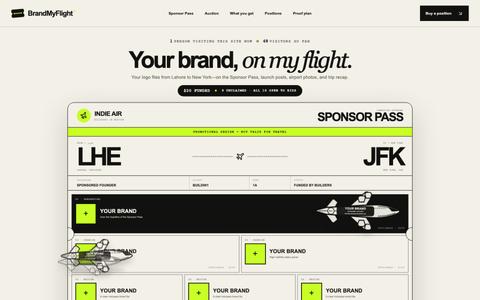 BrandMyFlight — Ten brands. One funded flight. — screenshot