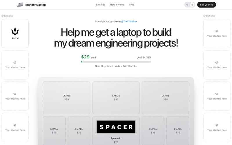 Help me get a laptop to build my dream engineering projects! — BrandMyLaptop — screenshot