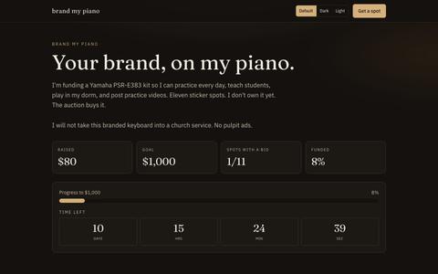 Brand My Piano — Your brand, on my piano. — screenshot