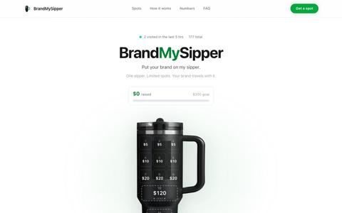 BrandMySipper — Put Your Brand on a Real Sipper — screenshot